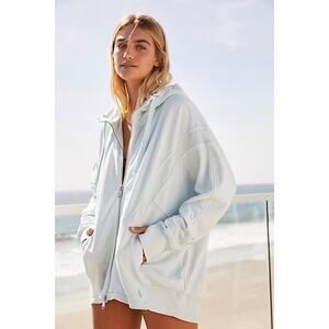 Free People Movement All Your Love Solid Hoodie NWT Medium Mint Blue